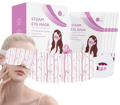 Tuxxjzm Augenwärmende Kompresse – 5 Packungen wärmende Augenmasken für trockene Augen, Augenmasken für Schlaf, warme Augenkompressen für trockene Augen, Entspannung