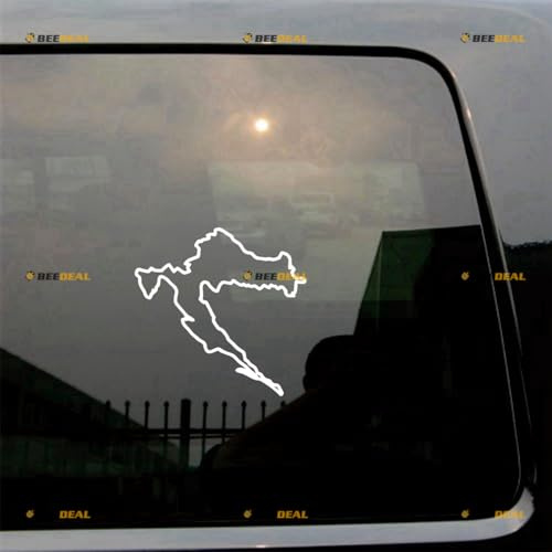 Kroatien Karte Aufkleber Decal Vinyl Umriss Silhouette Kroatisch - 2 Pack Weiß 10,2cm - für Auto Boot Laptop Becher Ohne Hintergrund Konturschnitt