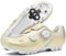 PENXZT Mountainbike Schuhe Herren Damen, Kompatibel mit Shimano SPD 2-Bolts Pedals Anti-Skid Atmungsaktiv Fahrrad Spin MTBschuhe Radsportschuhe,Gold,43 EU