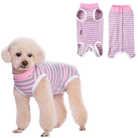 PLUSHCEWT Dog Recovery Suit,Recovery Suit for After Surgery Male/Female Dogs,Anti-Licking Puppy Medical Surgical Suits,Cone E-Collar Alternative Pet Vest,Dog Abdominal Wounds Protector (Pink, M)
