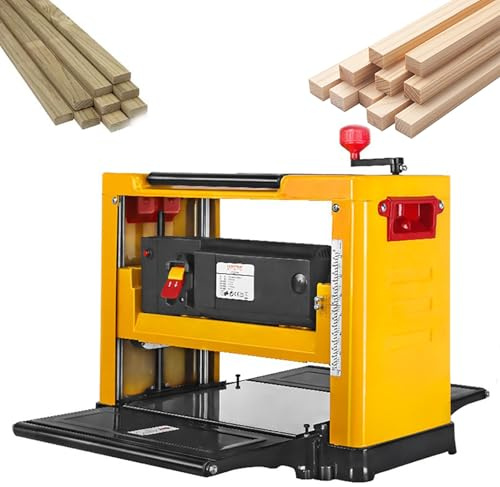 Electric Wood Thickness Planer, High Speed 8000RPM, Wide 330mm Planing, Adjustable Height 6-160mm, for Woodworking Projects