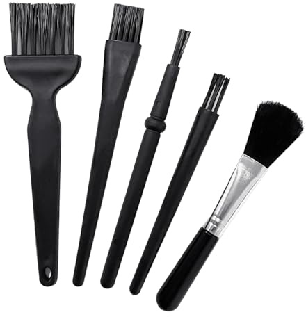 5 Pcs Keyboard Cleaning Kit, Anti Static Brush, Mini Keyboard Cleaning Brushes Kit, PP Handle Nylon Anti Static Electronic Dust Cleaning Brush for Computer Keyboard Motherboard Camera Small Space