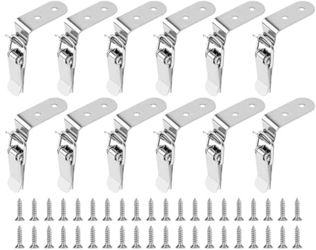 Abiyou 12PCS Chiusura a Leva, Chiusure Ganci per Cassetta Degli Attrezzi con 48 Viti, Fermaglio a Molla, Chiusura ad Angolo, Serrature a Leva in Acciaio, per Cassette,Cassetti,Cassette Degli Attrezzi
