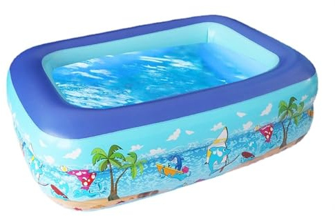 Aufblasbarer Pool,Aufblasbares Planschbecken,Planschbecken,Schwimmbecken,Aufblasbare Pool,Swimmingpool,Tragbare Badewanne,2 Rollen 100 x 70 cm Höhe 28 cm