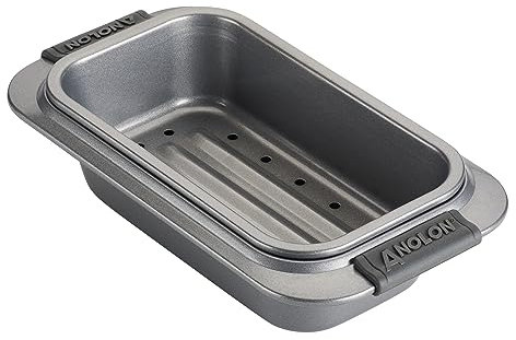 Anolon Advanced Nonstick Bakeware 2-Piece Loaf Pan Set, Gray with Silicone Grips - 54715