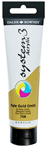 Daler-Rowney System3 Acrylic Paint, Plastic Tube, 5.07oz - 150 ml, Pale Gold Imitation