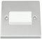 Fan Isolator 3 Pole Switch - Satin Matt Chrome - Square - White Insert Plastic Switch