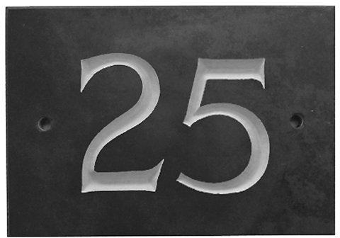 The House Nameplate Company Slate House Number, Charcoal Grey,Number 25