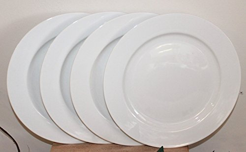 AAF Nommel®, Teller Essteller Dessertteller Servierteller Taipeh, 4 er Set, weiss 23 cm Durchmesser, Porzellan, Nr. 028