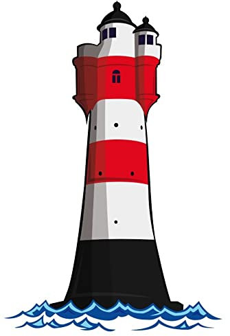 Samunshi® Wandtattoo Leuchtturm 'Roter Sand' Deutsche Bucht Leuchtfeuer - 30x45cm