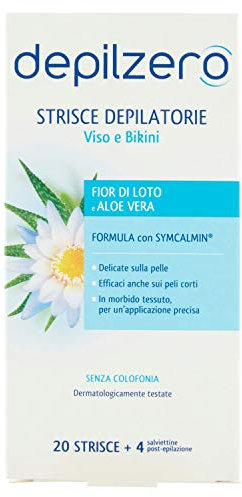 Depilzero Epilierstreifen Gesicht und Bikini 20 Streifen + 4 Tücher