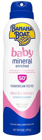Banana Boat Mineral Enriched Baby Sunscreen Spray SPF 50, 6 oz