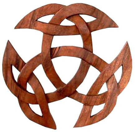 Wandschmuck Offene Dreifalt geschnitztes Ornament Holzbild keltischer