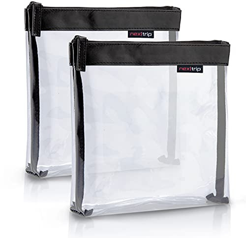 nex|trip [2er Set] Kulturbeutel Transparent für Flüssigkeiten Handgepäck - Kosmetiktasche durchsichtig für Flugzeug - Reiseset Kosmetik Beutel