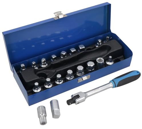 AB Tools 3/8 Drive Drain Plug Key Set Oil Change Gearbox Sumps Engine Repair 20pc