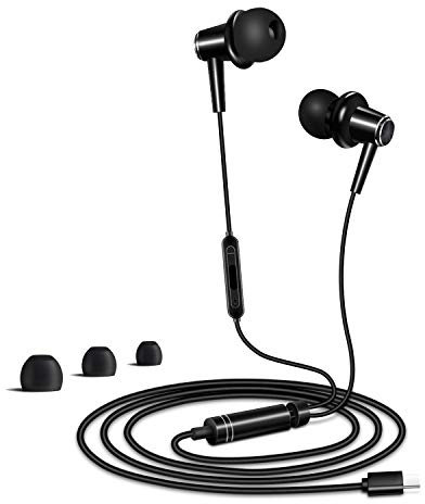 TRILINK USB Tipo C Cuffie Auricolari Solo compatibile con Huawei Mate 20/PRO/RS/X, Mate 10/PRO/RS, P30/P20/Pro - Auricolari in-Ear con Microfono e Controllo del Volume