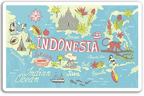 2 x 10 cm Indonesien Karte Vinyl Aufkleber - Reise-Aufkleber Laptop Gepäck # 17071 (10 cm breit)