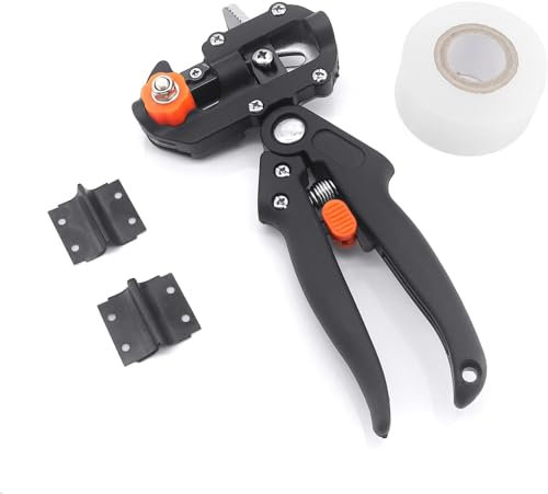 Cretee 2 in 1 Cesoia per innesto per Albero da Giardino e Strumento di potatura con 3 Lame sostituibili e Rotoli di Nastri per innesto