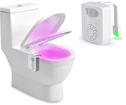 Toilet Light Inside Toilet - Rantizon Upgraded Motion Activated Toilet Seat Light with Function of Aromatherapy UV Sterilizer Sensor LED Washroom Night Light 16 Colors Xmas Stockings Gifts for Women