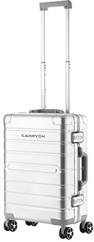 CarryOn Aluminium Handgepäckkoffer 55cm – Robuster ALU Hartschalen Trolley mit 2 TSA-Schlössern, 4 leisen Doppelrollen, 32L