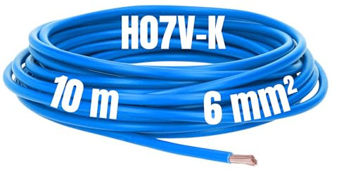 Lapp 4520024 H07V-K Cavo di Cablaggio Flessibile - 10 Metri, 6 mm², Blu - Singolo in PVC per Cablaggio