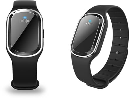 VKTY Pulsera ultrasónica repelente de mosquitos, 2 unidades, para niños y adultos, pulsera antimosquitos, control de plagas de insectos, repelente ultrasónico para niños, bebés, blanco + negro