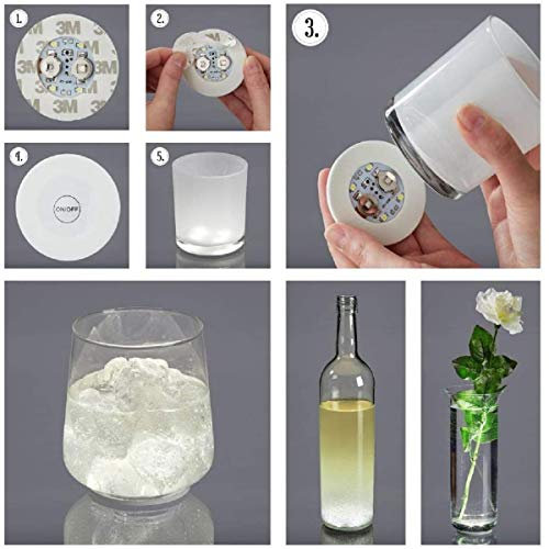 6x LED Untersetzer Flaschenlicht LED Aufkleber Bar Lichtsticker Selbstklebend