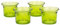 Creativery Teelichtgläser 63x45 mm Set 4 Stück Teelichthalter Glas mit geschwungenem Rand Tulpenform Farbauswahl: maigrün 550 / lindgrün/hellgrün