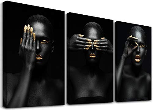 Visario Bild 120x80 cm gerahmt Frau Gold Bilder auf Leinwand Markenware Kunstdrucke 4416