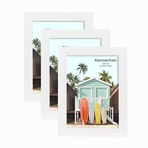 kennethan Bilderrahmen Weiß 13x18cm 3er Set Fotorahmen mit Acrylglas zum aufhängen und aufstellen