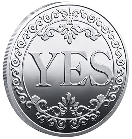 HARPIMER Oui Non Pièce Décision Pièce La Pièce commémorative Stéréoscopique Fortune Médaillon Jouet Cadeau pour la Famille des Amis des Collègues Partenaires 1 Pièce