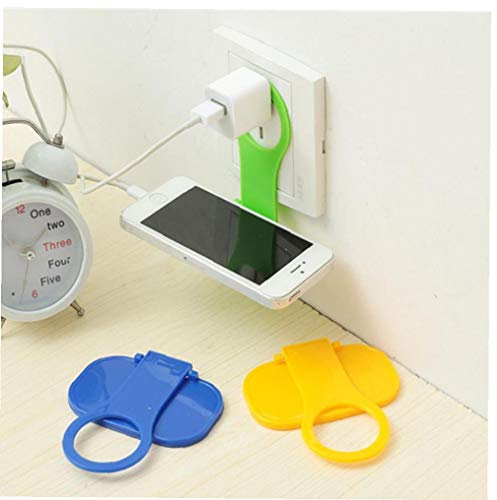 PiniceCore 1pc Wall Mount Mobile Phone Charger Holder Wall Plug Socket Charging Rack Hang Holder for Cell Phone Charger Random Color