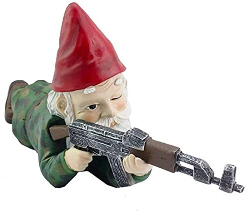 Garden Gnome Statue, Naughty Garden Gnome, Funny Resin Army Battle Gnome Goblin for Patio Yard Lawn Ornaments Indoor Outdoor Home Garden Decorations Crafts
