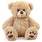 LotFancy Teddybär Plüschtier Kuscheltiere 43 cm, großer Braunbär, Süße Stofftier Spielzeug mit Fußabdrücken, Geschenke für Kinder Mädchen Freundin, Geburtstag, Hellbraun