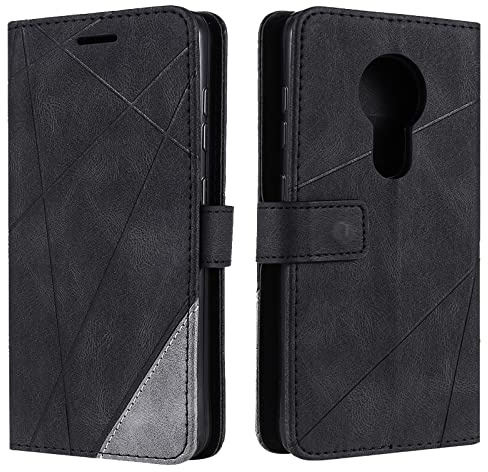 Vankii Kompatibel mit Nokia 7.2 / Nokia 6.2 Hülle, Flip Wallet Handyhülle PU Leder Brieftasche Tasche Case Stoßfeste Schutzhülle [Kartenschlitzen] [Magnetverschluss] [Standfunktion] (Schwarz)
