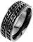Mianova Herren Spinner Ring Edelstahl Massiv Breit Herrenring Männer Biker Rocker Schmuck Doppelketten Style Schwarz Größe 73 (23.2)