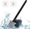 Escobillas de Baño Silicona, Escobilla WC, Cepillo de Baño y Soportes, Escobilla WC De Cabeza Plana De Limpieza Profunda,Accesorios BañO Negro