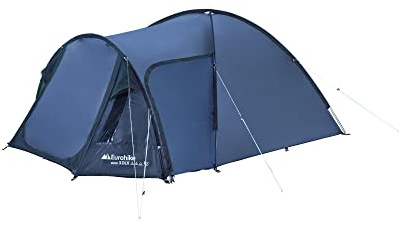 Eurohike Avon 3 DLX Nightfall Tent for 3 People with Porch and Darkened Bedroom, 3 Man, Compact, Lightweight, Tunnel, Easy to Pitch, Backpacking, Festivals, Camping, Hiking, 2000mm HH