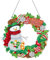 NSXIN 5D Diamond Painting Weihnachten Deko, DIY Diamant Malerei Bilder Kit Weihnachtskranz mit LED-Licht, Handwerk Applique Mosaik für Haustür Wand Fenster Weihnachtsdekor (A12)