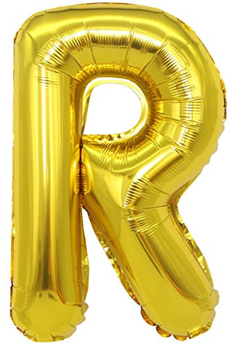 D2D | Party Balloon Buchstabe R in Gold - Größe 40 cm - Folienballon - Buchstabenballon - Geburtstagsdeko