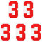 sourcing map Iron on Number 3 Heat Transfer 8 Red Single Number for Team Uniform, Sports T-Shirt, Football, Basketball, Baseball Pack of 5