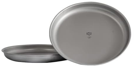 KAPILA Titanium Camping Plate, Dish, Portable Ti Cookware, Ultralight Dinnerware Piece for Backpacking & Camping, Anti-Rust and Easy to Clean for Hiking Picnic (1000ml)