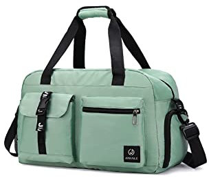 CORIOS Groß Sporttasche für Herren/Damen Reisetaschen Duffle Bag Oxford Schwimmtasche Fitnesstasche Weekender Übernachtung Tasche Kabinenreisetasche Trainingstasche Handgepäck mit Schuhfach Grün