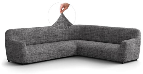Paulato - Sofabezug Ecksofa-Husse aus der Kollektion Vittoria Mikrofaser, kratzfestes und maschinenwaschbares Gewebe, WavyTech-Technologie, Made in Italy - Vittoria Grau