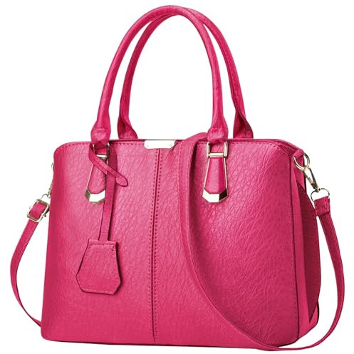 ACNCN Womens Satchel Handbag Tote Purse Top Handle Shoulder Bags Ladies Tote Bag Casual for Outdoor Working(Rose)