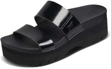 Reef Cushion Vista Higher Sandals UK 5 Black Patent