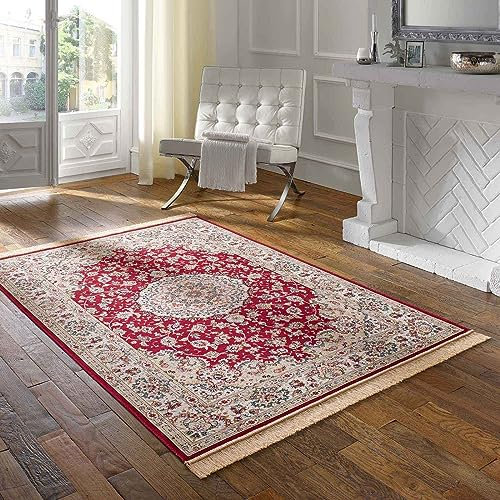 Taracarpet Teppich Palazzo Royal Täbriz rot 160x230 cm Kurzflor Orientteppich für Wohnzimmer Esszimmer und Schlafzimmer