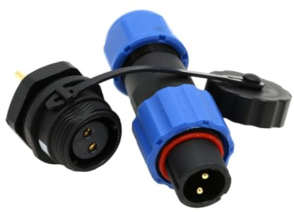ZBLZGP SD13 Connecteur étanche à 2 broches pour l'aviation IP68 - Fiche mâle - Prise femelle - Étanche à la poussière - LED - Montage sur panneau - Connecteur de câble d'alimentation électrique
