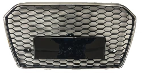 Mittelnetz Grilles Racing Grill für Audi A6 RS6 2016 2017 2018 C7 PA, Kühlergrill Frontstoßstangenhaube Grill Kühlergrill Frontstoßstange Haube Kühlergrill Grill,B