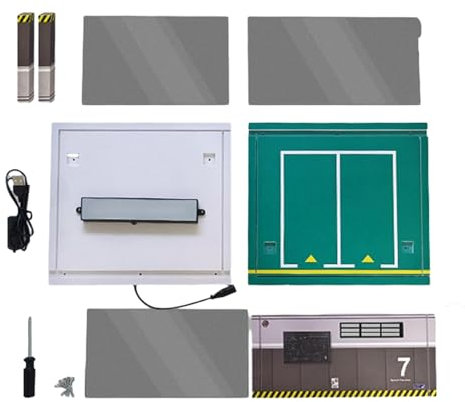 perfk Modèle de Garage d'éclairage LED à l'échelle 1:32, modèle de scène de Parking Diorama, vitrine en Acrylique